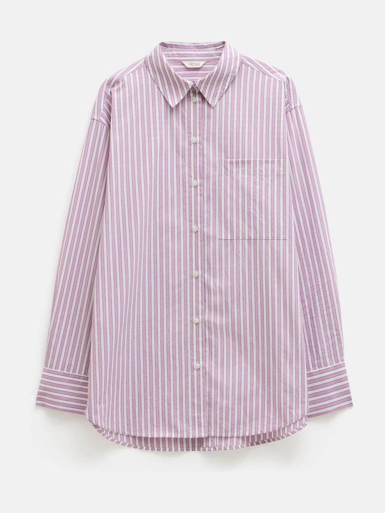 Hush Pink Oversized Coleena 100% Cotton Shirt - Image 1 of 1