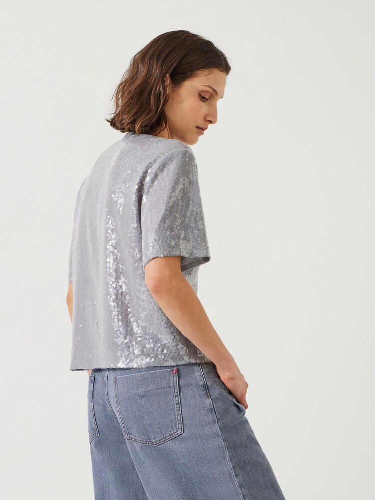 Hush Grey Holly Sequin T-Shirt - Image 2 of 5