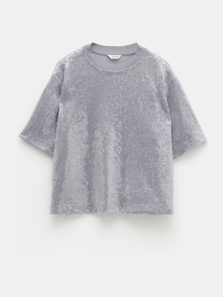 Hush Grey Holly Sequin T-Shirt - Image 5 of 5