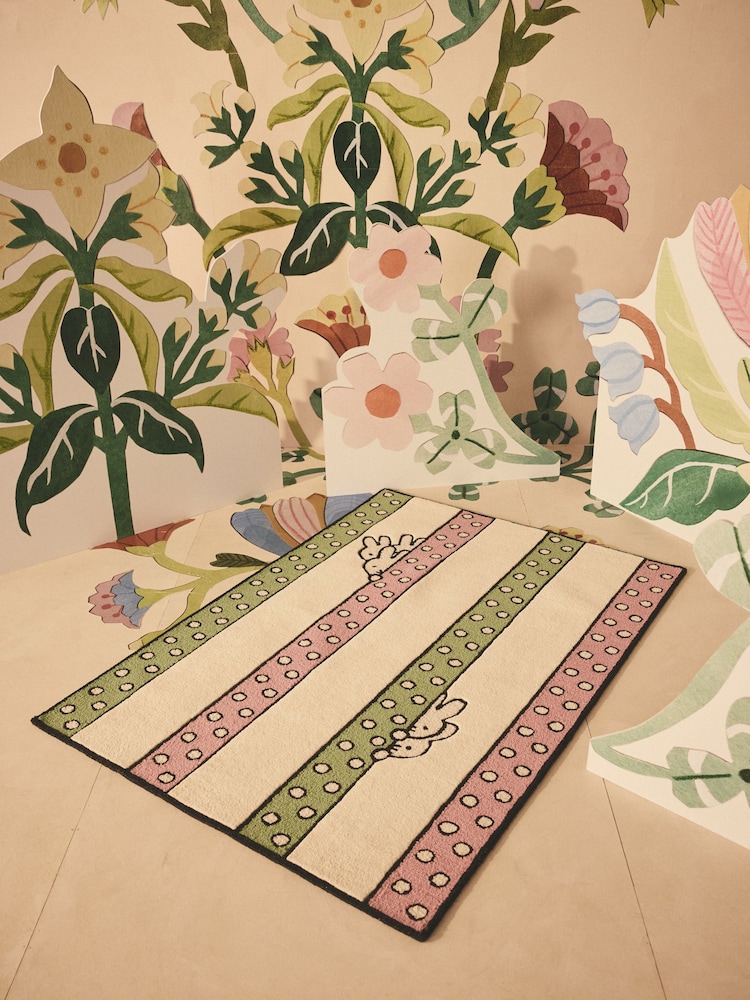 Cath Kidston Multi Miffy Stripe Wool Rug - Image 1 of 7