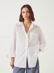 Hush White Oversized Coleena 100% Cotton Shirt - Image 1 of 5