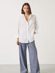 Hush White Oversized Coleena 100% Cotton Shirt - Image 3 of 5