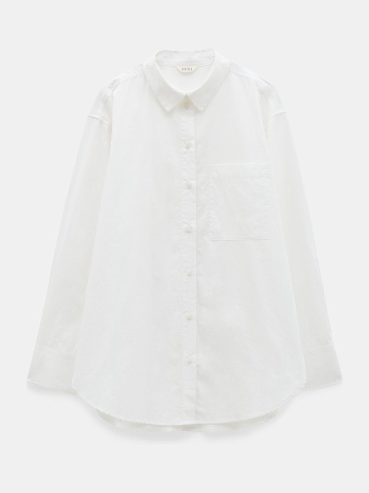 Hush White Oversized Coleena 100% Cotton Shirt - Image 5 of 5