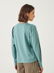 Hush Blue Emily Puff Sleeve 100% Cotton Jersey Top - Image 3 of 5