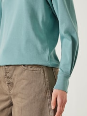 Hush Blue Emily Puff Sleeve 100% Cotton Jersey Top - Image 4 of 5