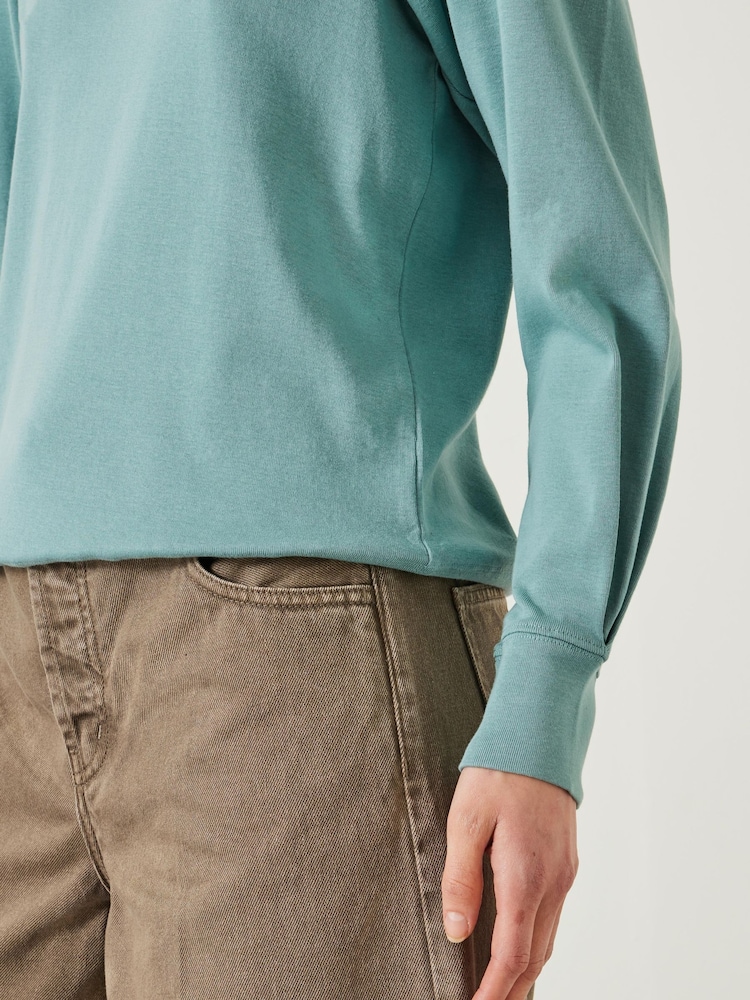 Hush Blue Emily Puff Sleeve 100% Cotton Jersey Top - Image 4 of 5