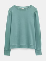 Hush Blue Emily Puff Sleeve 100% Cotton Jersey Top - Image 5 of 5