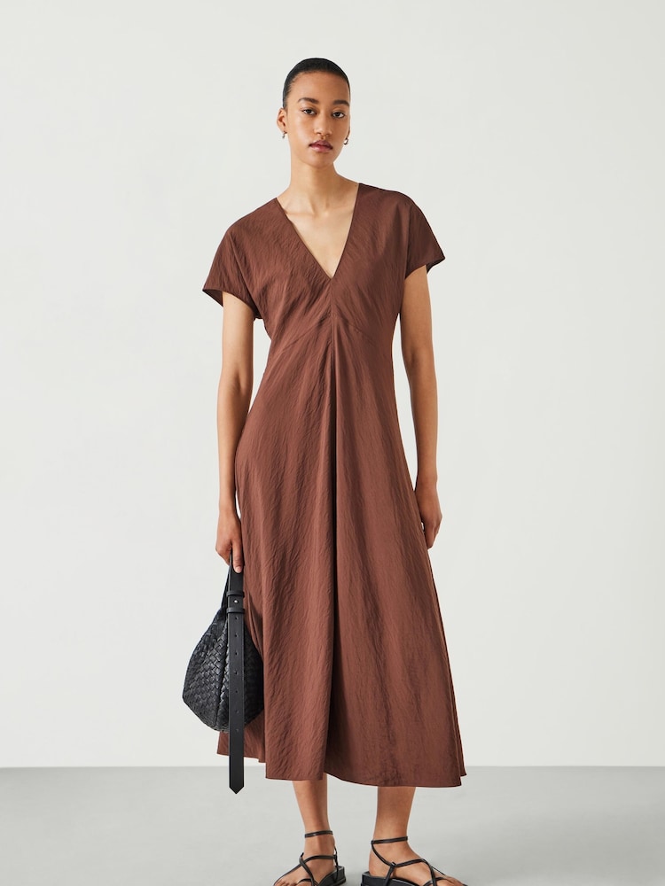 Hush Brown Grace V-Neck Maxi Dress - Image 1 of 5