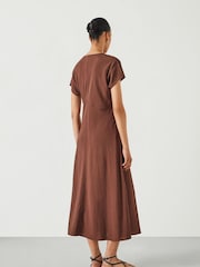 Hush Brown Grace V-Neck Maxi Dress - Image 3 of 5