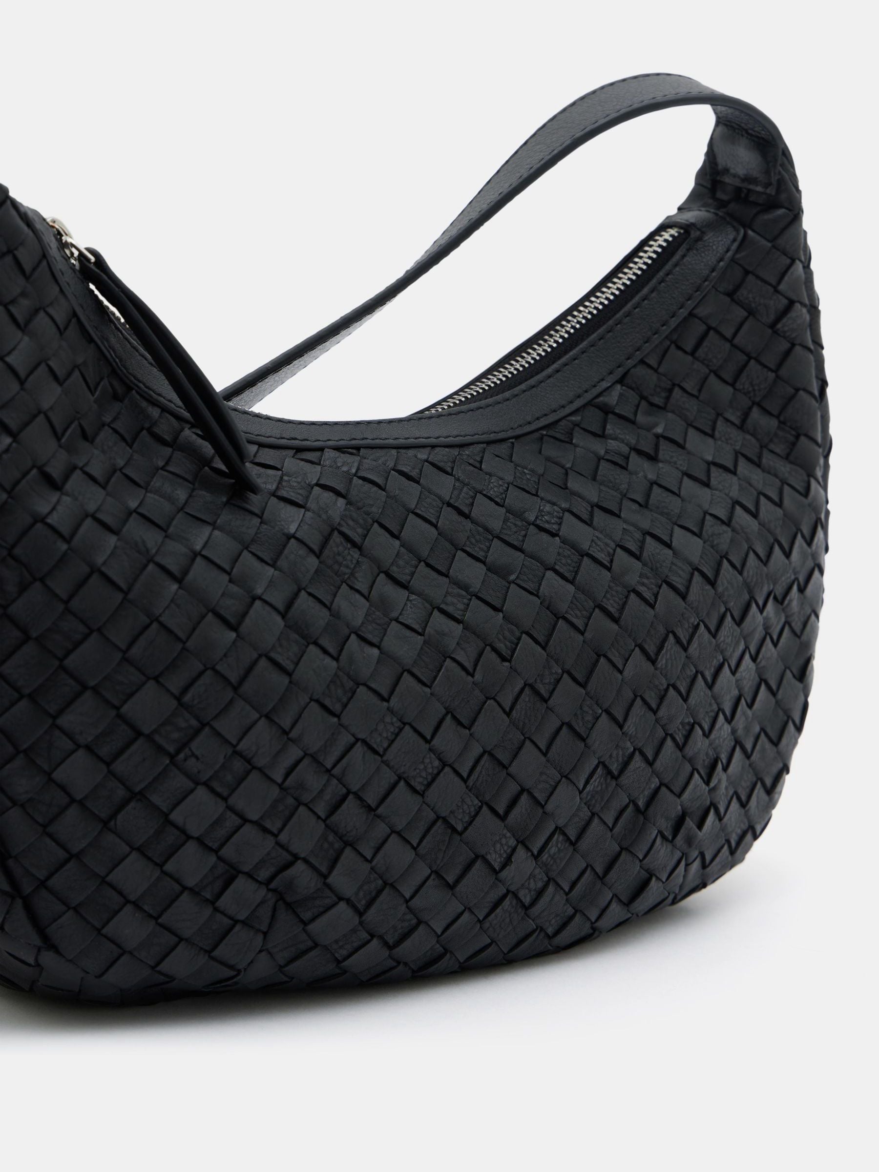 Buy Hush Black Lydia Weave Leather Cross-Body Bag from Next USA