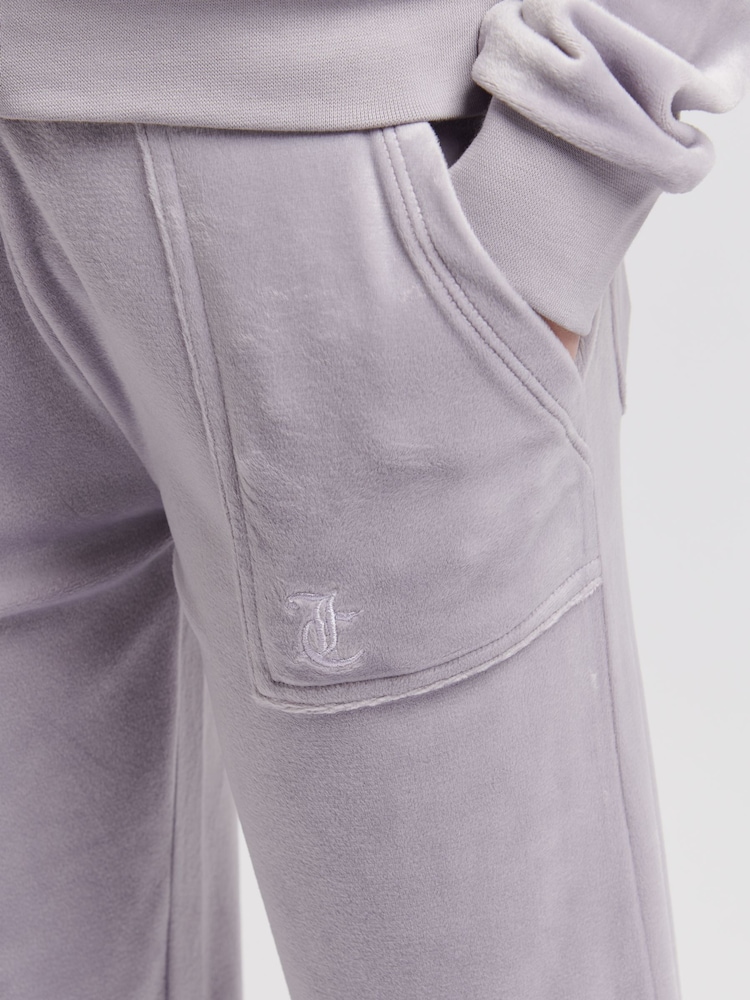 Juicy Couture Grey Tonal Wide Leg Trousers - Image 4 of 7