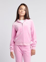 Ružovohrdzavá - Juicy Couture Diamanté Zip Through Hoodie - Obrázok 1 z 9