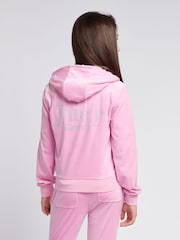 Ružovohrdzavá - Juicy Couture Diamanté Zip Through Hoodie - Obrázok 3 z 9
