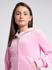 Ružovohrdzavá - Juicy Couture Diamanté Zip Through Hoodie - Obrázok 4 z 9