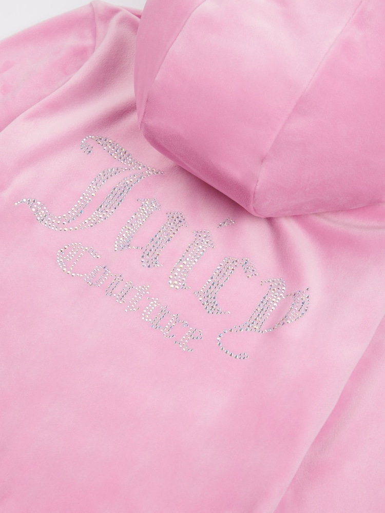 Ružovohrdzavá - Juicy Couture Diamanté Zip Through Hoodie - Obrázok 9 z 9