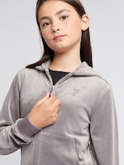 Sivá - Juicy Couture Diamanté Zip Through Hoodie - Obrázok 2 z 8