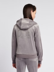 Sivá - Juicy Couture Diamanté Zip Through Hoodie - Obrázok 3 z 8