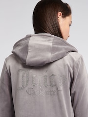 Sivá - Juicy Couture Diamanté Zip Through Hoodie - Obrázok 5 z 8