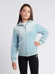 Akvamarínová modrá - Juicy Couture Diamanté Zip Through Hoodie - Obrázok 1 z 9