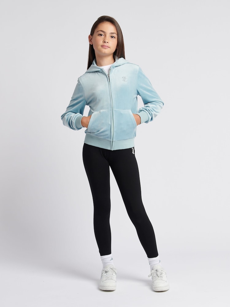 Akvamarínová modrá - Juicy Couture Diamanté Zip Through Hoodie - Obrázok 2 z 9