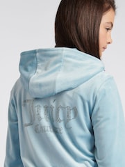 Akvamarínová modrá - Juicy Couture Diamanté Zip Through Hoodie - Obrázok 5 z 9