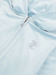 Akvamarínová modrá - Juicy Couture Diamanté Zip Through Hoodie - Obrázok 8 z 9