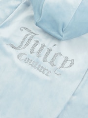 Akvamarínová modrá - Juicy Couture Diamanté Zip Through Hoodie - Obrázok 9 z 9