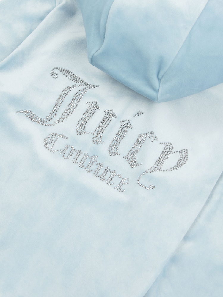Akvamarínová modrá - Juicy Couture Diamanté Zip Through Hoodie - Obrázok 9 z 9