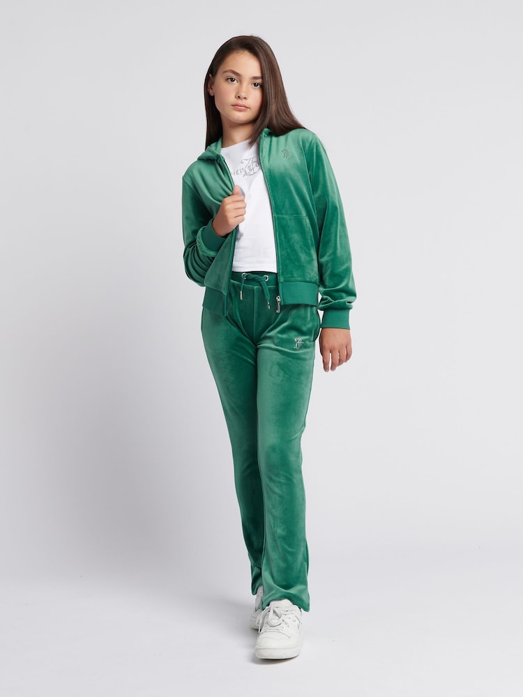 Zelená - Juicy Couture Diamanté Zip Through Hoodie - Obrázok 2 z 9