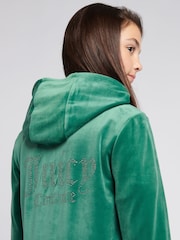 Zelená - Juicy Couture Diamanté Zip Through Hoodie - Obrázok 5 z 9