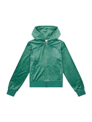 Zelená - Juicy Couture Diamanté Zip Through Hoodie - Obrázok 6 z 9