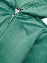Zelená - Juicy Couture Diamanté Zip Through Hoodie - Obrázok 8 z 9