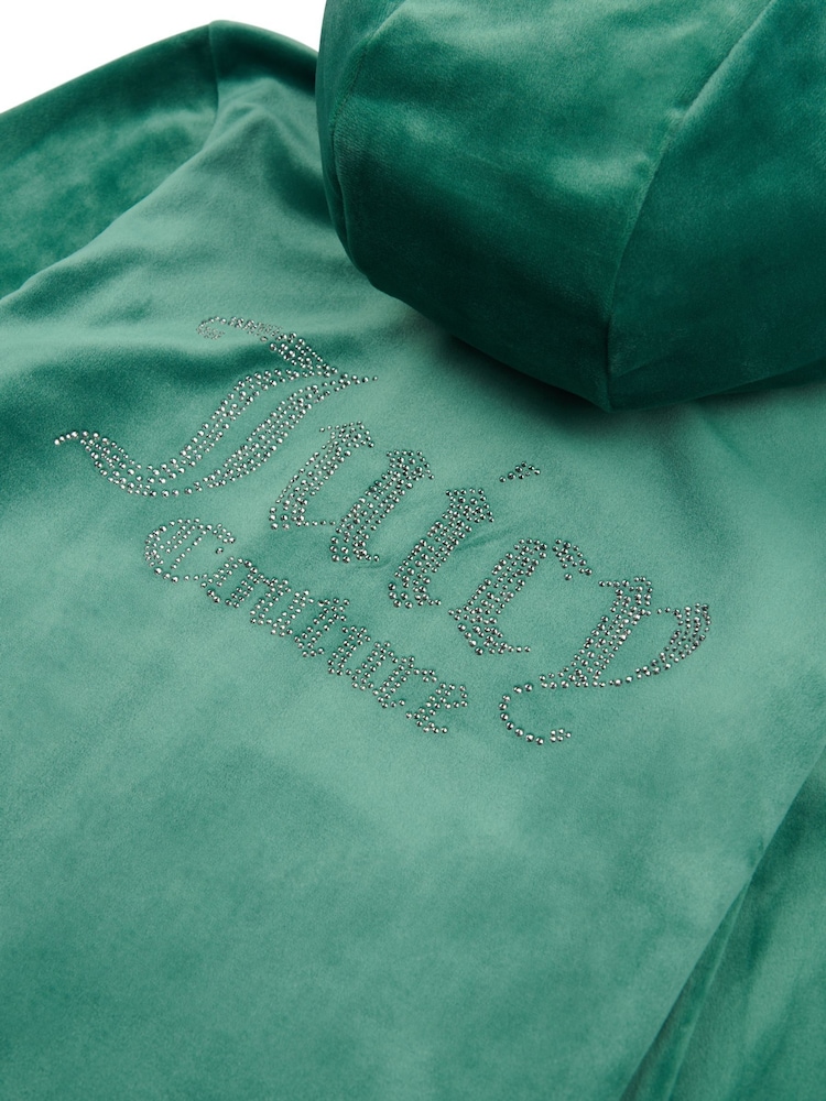 Zelená - Juicy Couture Diamanté Zip Through Hoodie - Obrázok 9 z 9