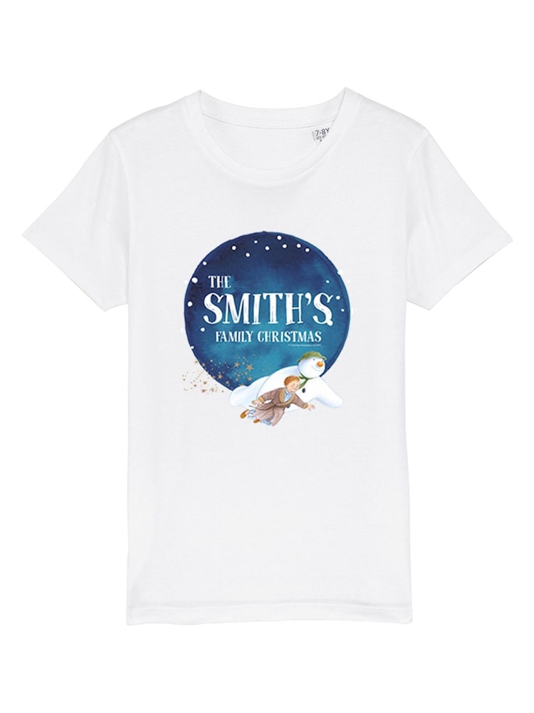 Star Editions Kids Personalised The Snowman Family Christmas 100% Cotton T-Shirt - Image 3 of 3