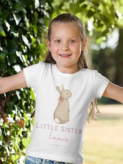 Star Editions Kids Personalised Little Sister 100% Cotton T-Shirt - Image 2 of 3
