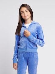 Čierna - Juicy Couture Diamanté Zip Through Hoodie - Obrázok 1 z 8