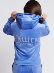 Čierna - Juicy Couture Diamanté Zip Through Hoodie - Obrázok 3 z 8