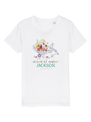 Star Editions Kids 100% Cotton Personalised Mischief Maker White T-Shirt - Image 3 of 3