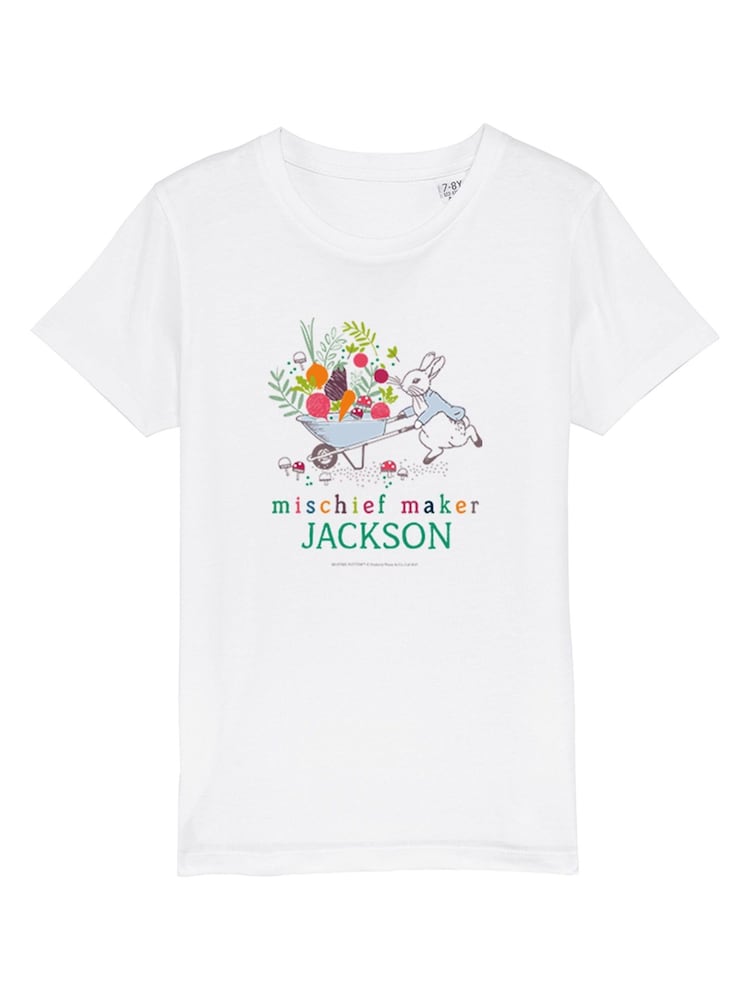 Star Editions Kids 100% Cotton Personalised Mischief Maker White T-Shirt - Image 3 of 3