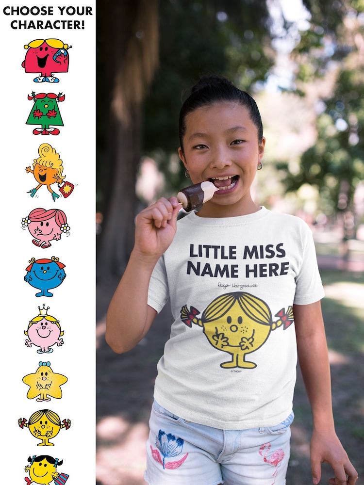 Star Editions Personalised Little Miss Childrens Black 100% Cotton T-Shirt - Image 1 of 3