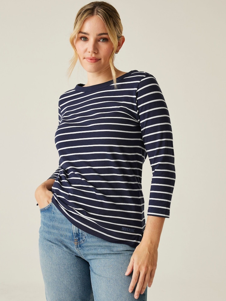 Синий - Regatta Womens Bayletta 3/4 Sleeve II T-Shirt - Изображение 1 из 8