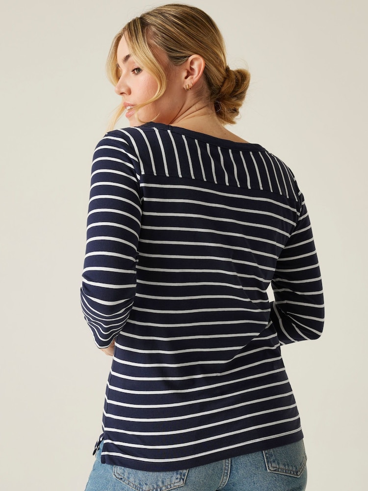 Regatta Blue Womens Bayletta 3/4 Sleeve II T-Shirt - Image 2 of 7 Regatta Blue Womens Bayletta 3/4 Sleeve II T-Shirt - Image 2 of 7