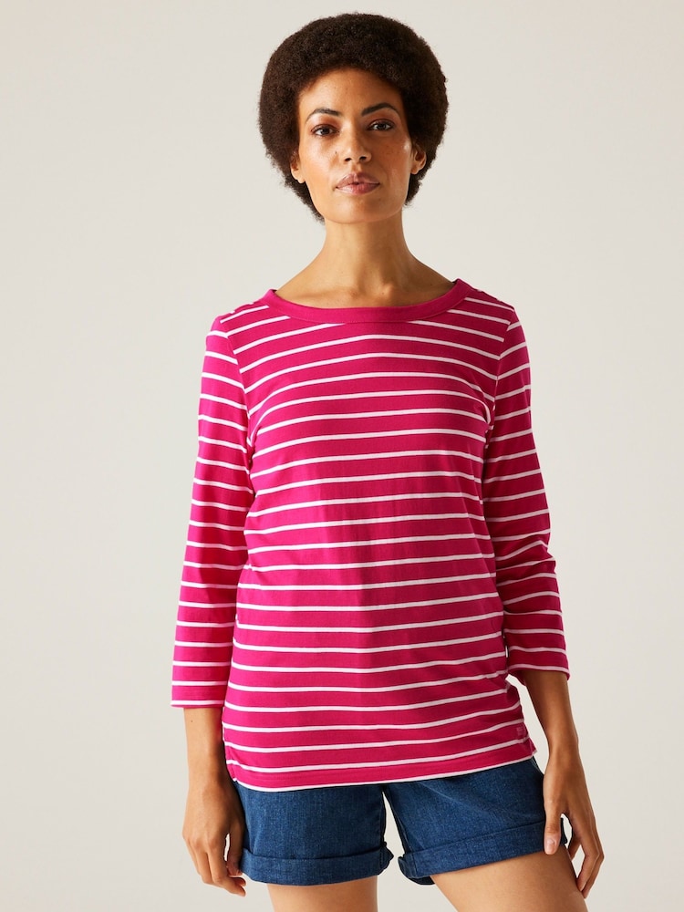Розовый - Regatta Womens Bayletta 3/4 Sleeve II T-Shirt - Изображение 1 из 4