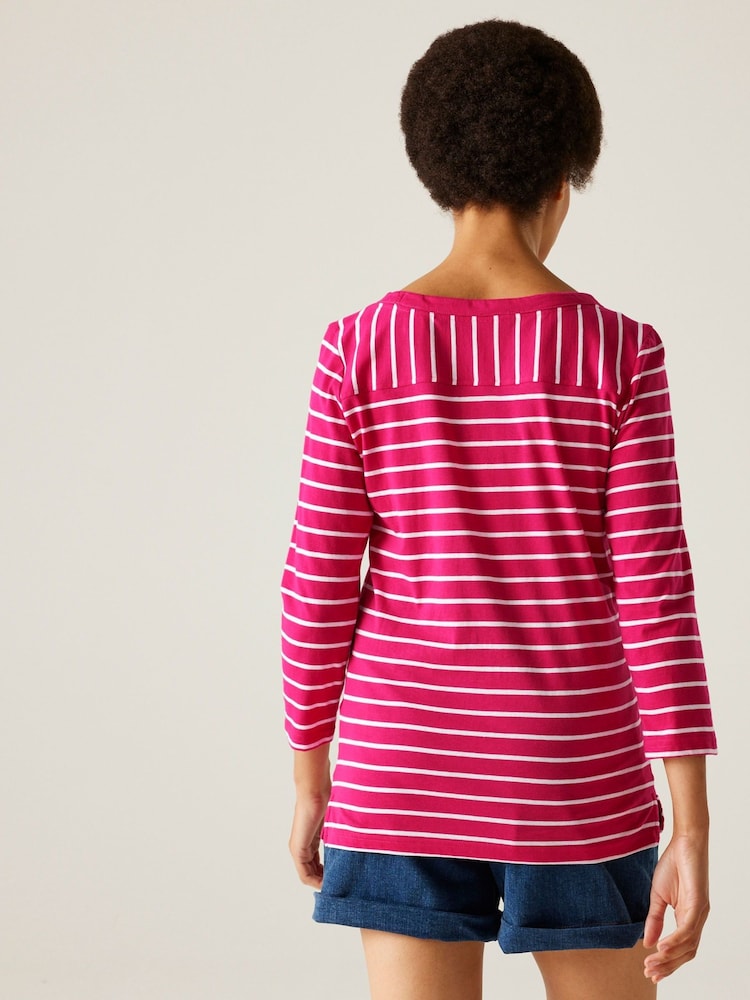 Розовый - Regatta Womens Bayletta 3/4 Sleeve II T-Shirt - Изображение 2 из 4