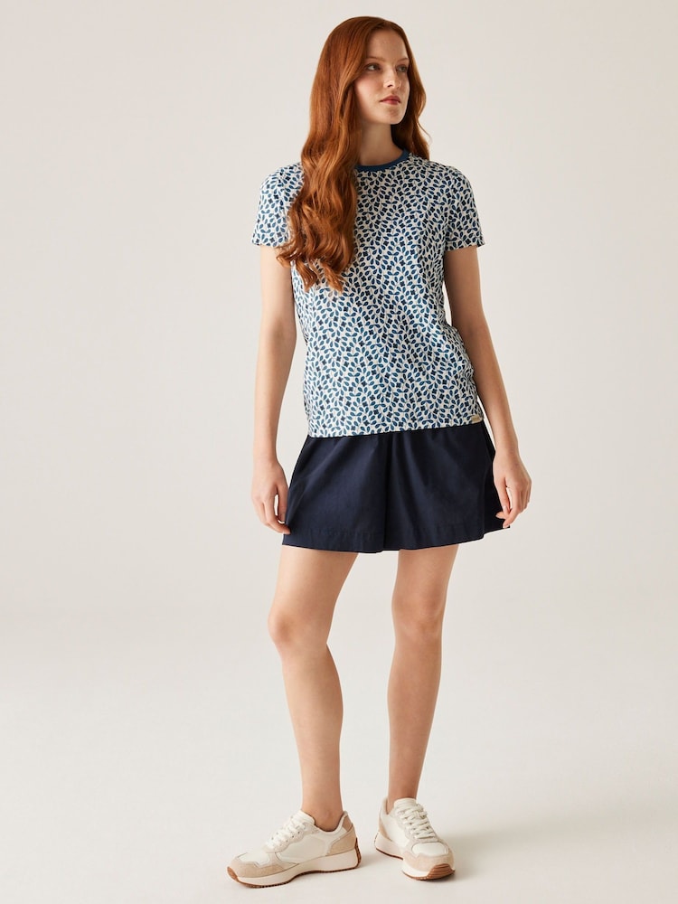 Regatta Blue Womens 100% Cotton Orla Kiely T-Shirt - Image 4 of 8