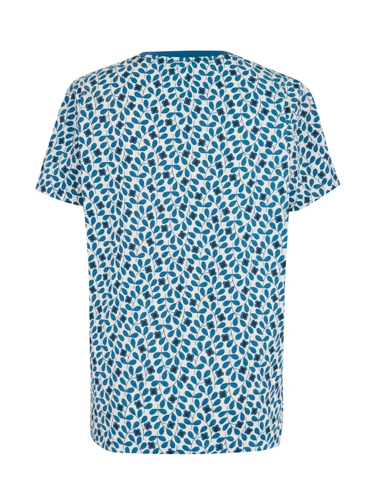 Regatta Blue Womens 100% Cotton Orla Kiely T-Shirt - Image 7 of 8