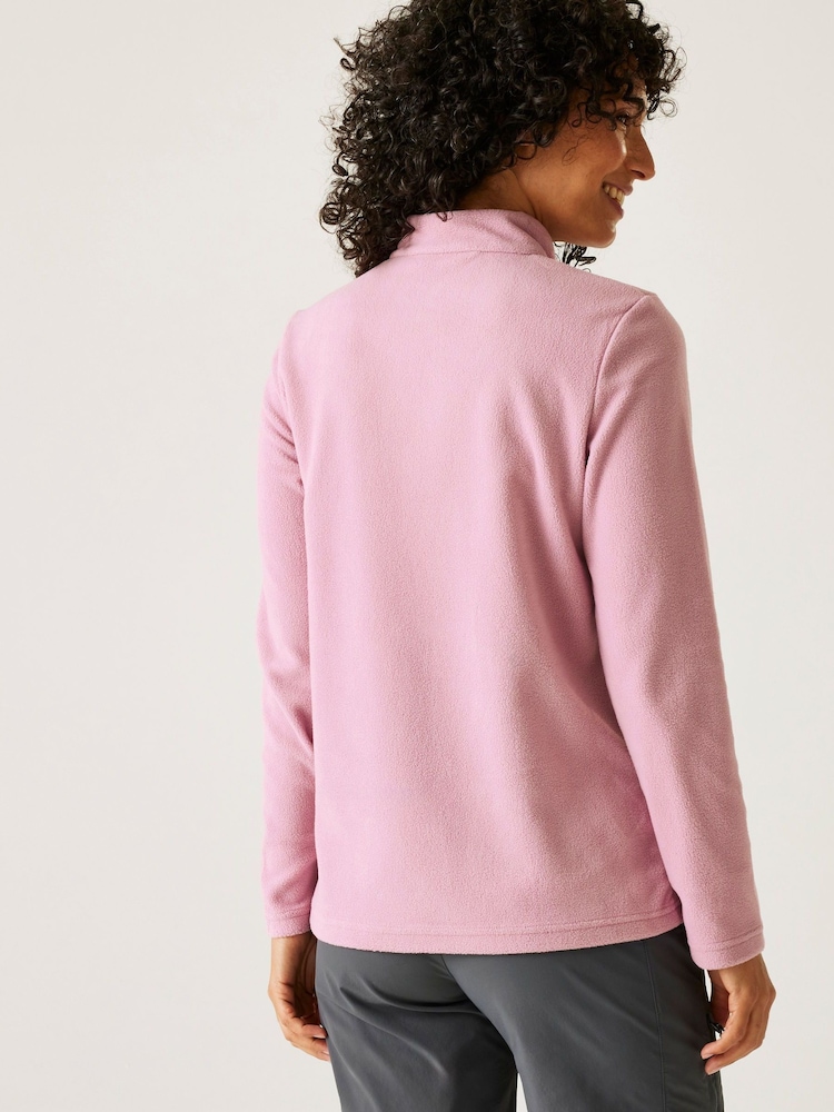 Regatta Pink Light Sweethart Zip Neck Fleece - Image 2 of 7 Regatta Pink Light Sweethart Zip Neck Fleece - Image 2 of 7