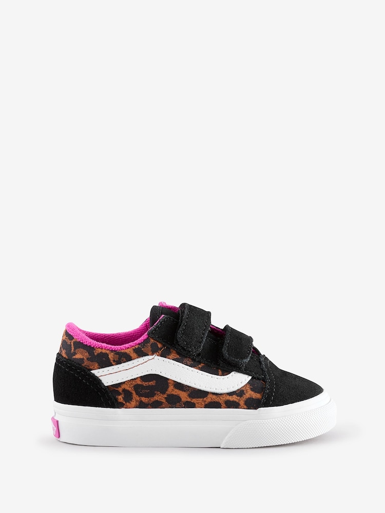 Vans Leopard Print Girls Infant Old Skool Trainers - Image 1 of 4