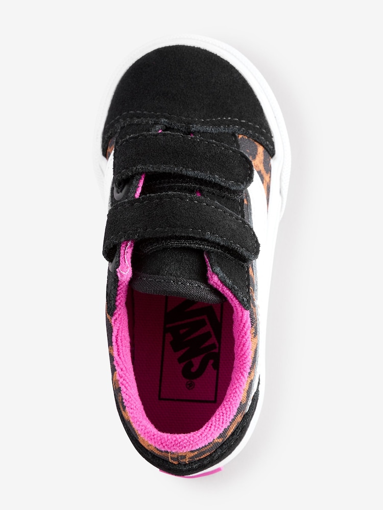 Vans Leopard Print Girls Infant Old Skool Trainers - Image 3 of 4