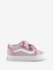 Vans Girls Infant Pink Glitter Old Skool Trainers - Image 1 of 4